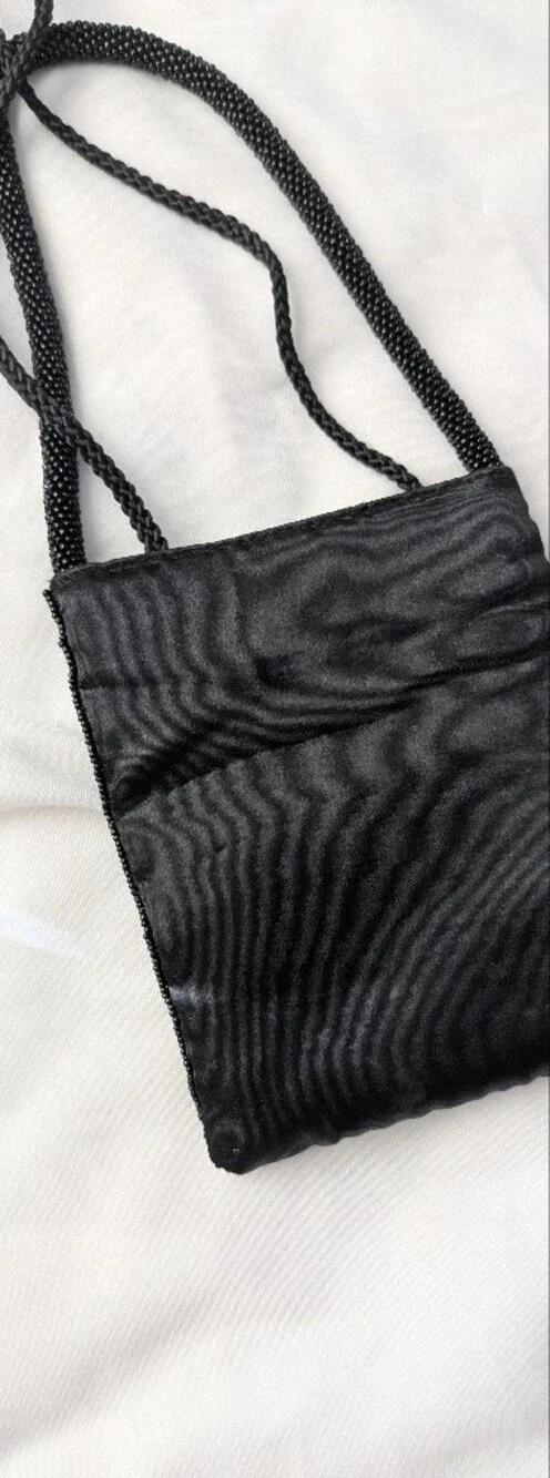 Vintage Beaded Evening Clutch Bag - Black